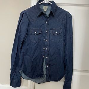 NWT jean shirt blouse Torn by Ronny Kobo